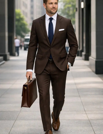 Statement AG-111 Brown Super 200's Italian Wool Suit