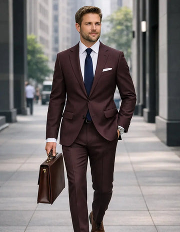 Statement AG-111 Burgundy Super 200's Italian Wool Suit