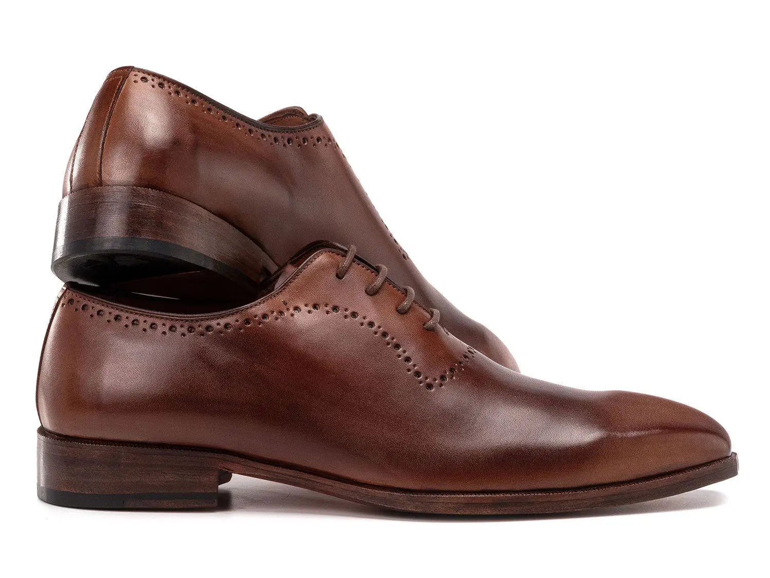Paul Parkman Men's Antique Brown Calfskin Genuine Leather Oxfords (ID#AG444BRW) PAUL PARKMAN