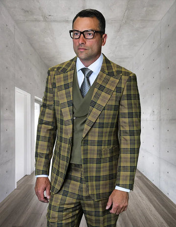 Statement Ancona Bronze Super 200's Italian Wool Vested Suit