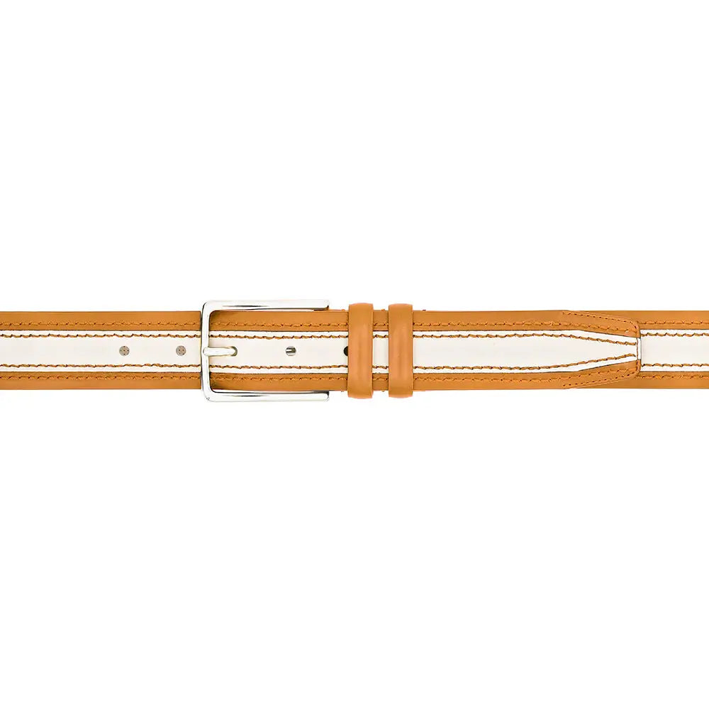 Mezlan AO11670 Camel/Bone Genuine Two-Tone Leather Belt