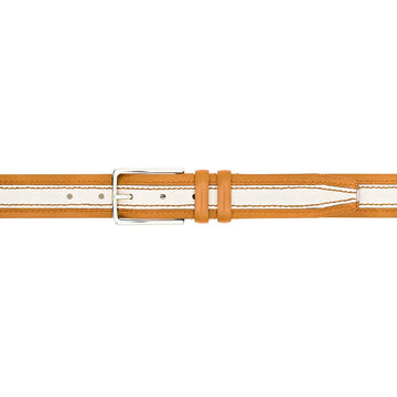 Mezlan AO11670 Camel/Bone Genuine Two-Tone Leather Belt