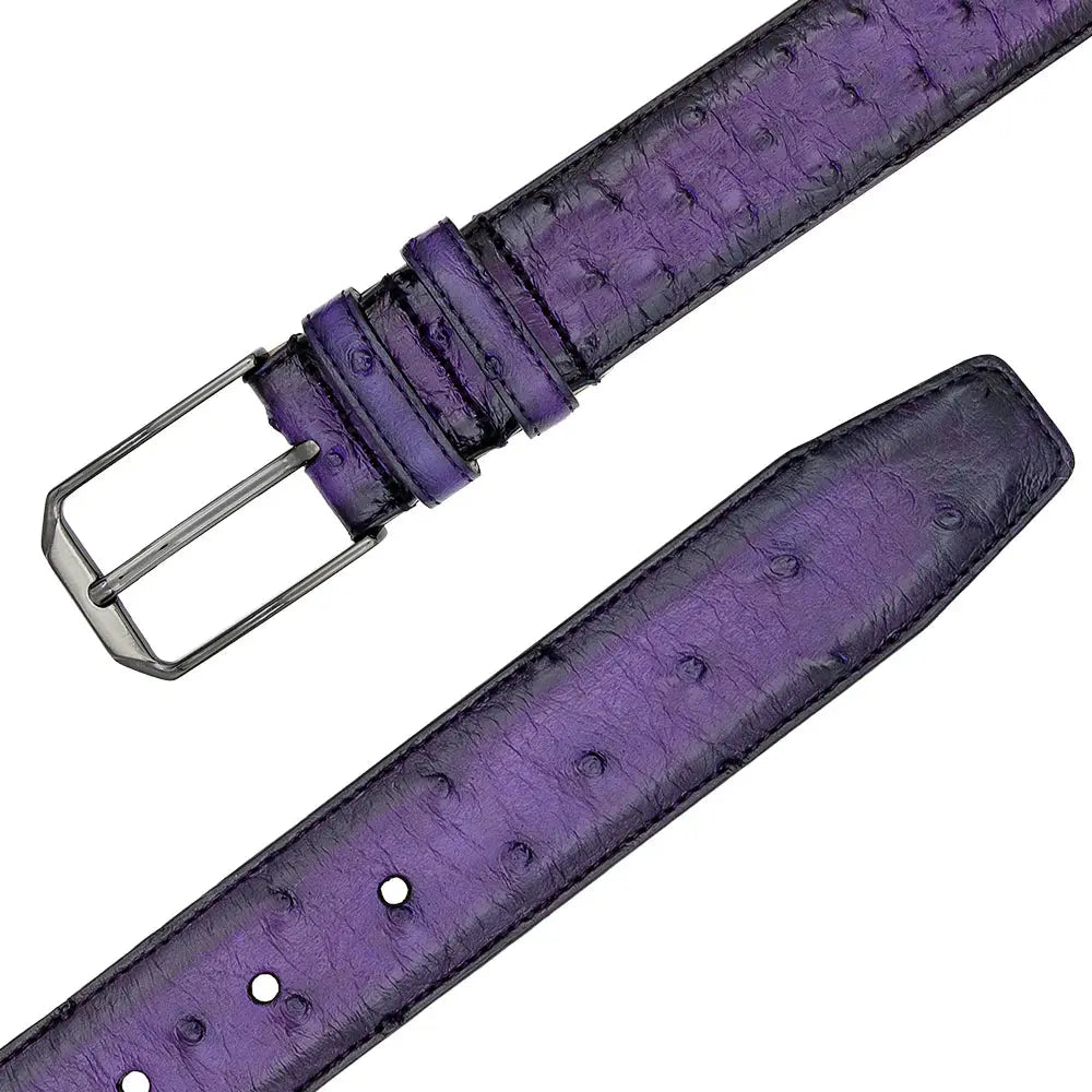 Mezlan AO11678 Purple Genuine Ostrich Skin Belt