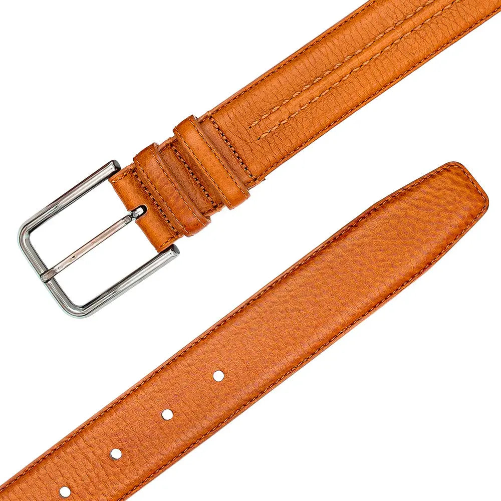 Mezlan AO11671 Cognac Genuine Leather Deerskin Belt