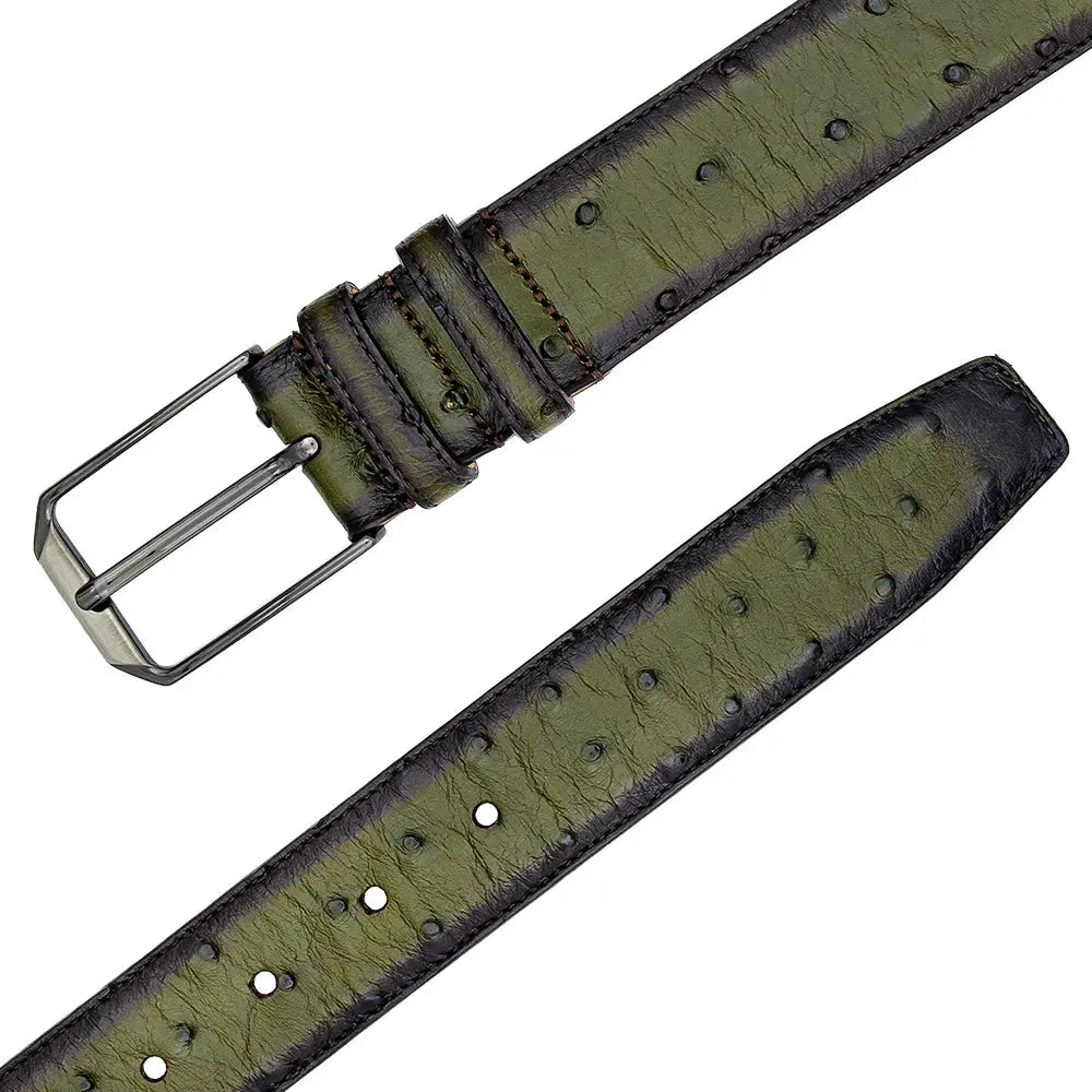 Mezlan AO11678 Olive Genuine Ostrich Skin Belt