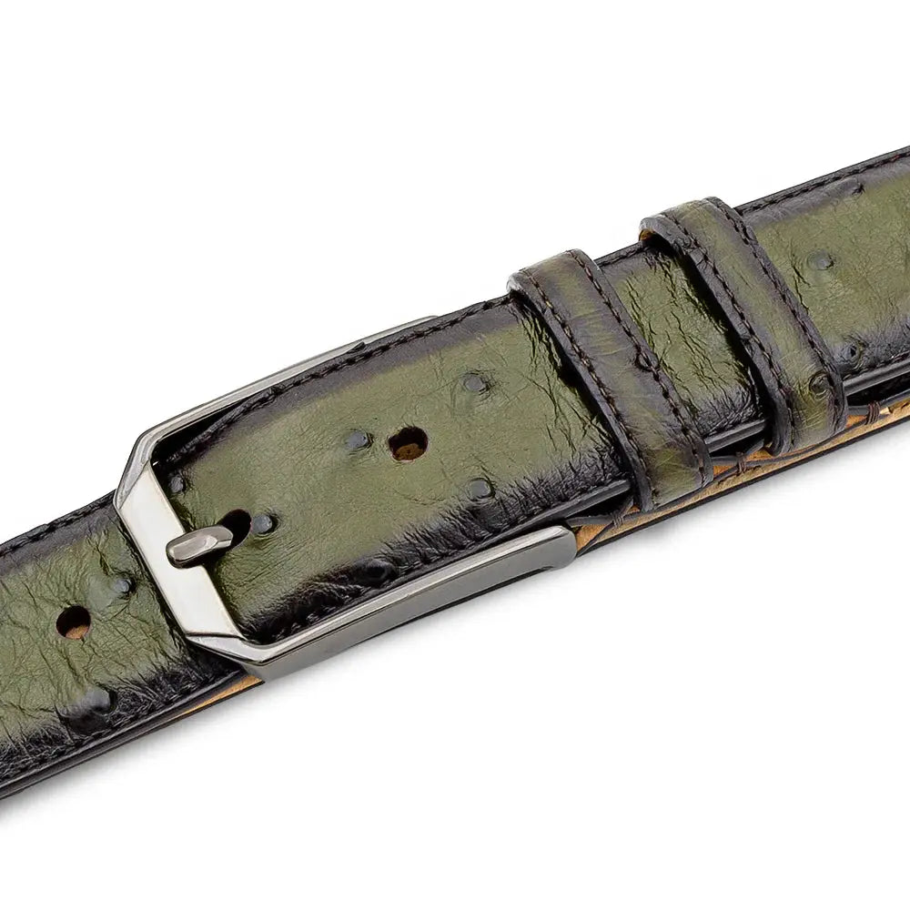 Mezlan AO11678 Olive Genuine Ostrich Skin Belt