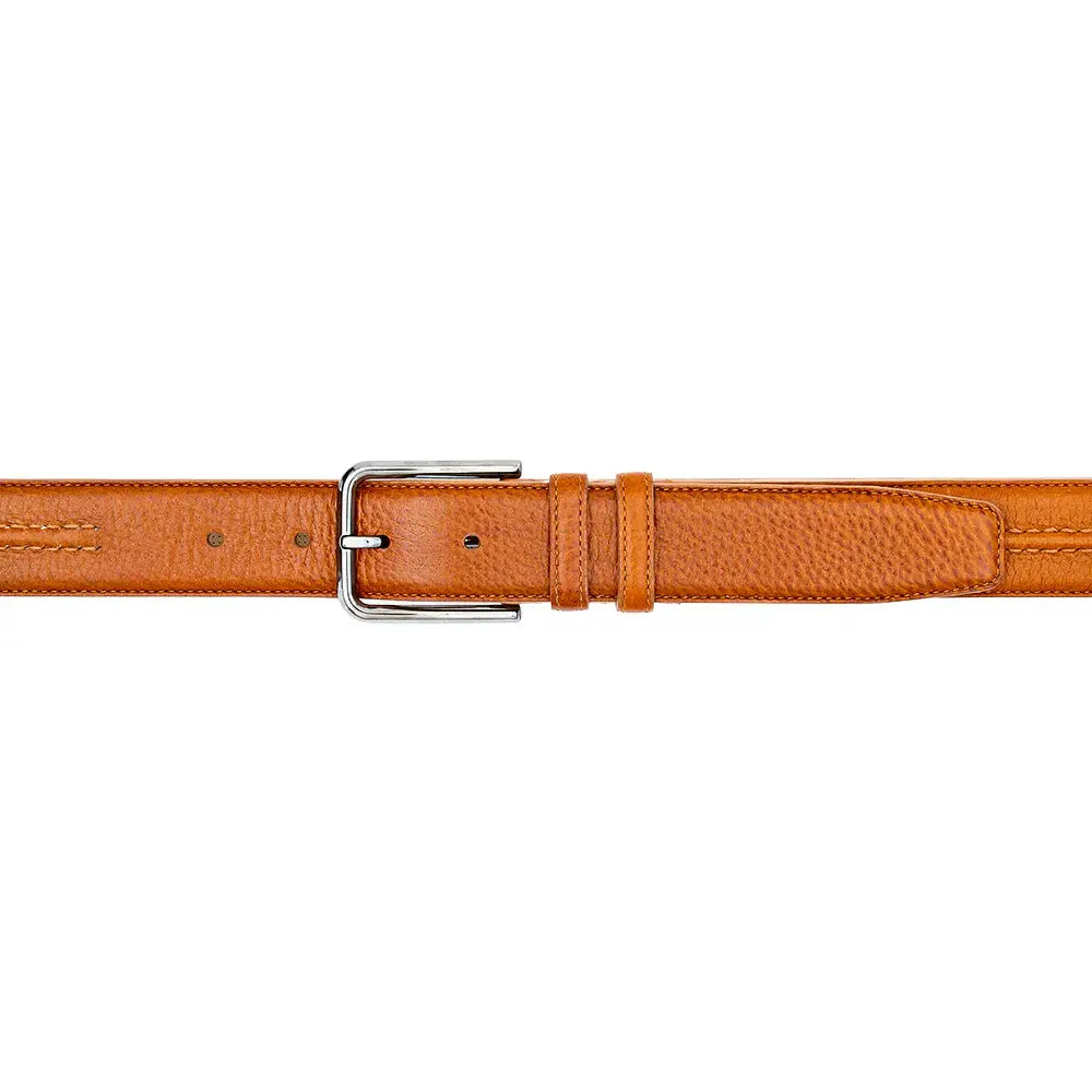 Mezlan AO11671 Cognac Genuine Leather Deerskin Belt