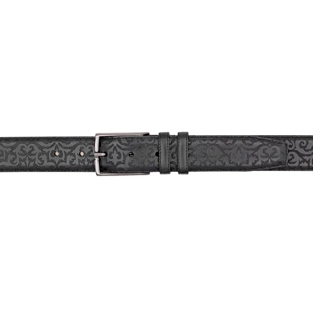 Mezlan AO11677 Black Genuine Leather Calfskin Belt