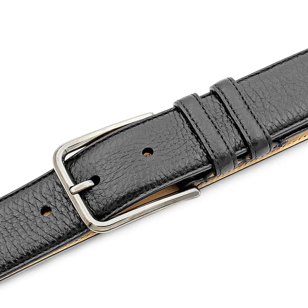 Mezlan AO11671 Black Genuine Leather Deerskin Belt