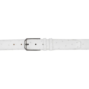 Mezlan AO11678 White Genuine Ostrich Skin Belt