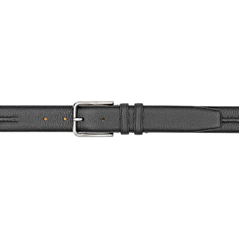 Mezlan AO11671 Black Genuine Leather Deerskin Belt