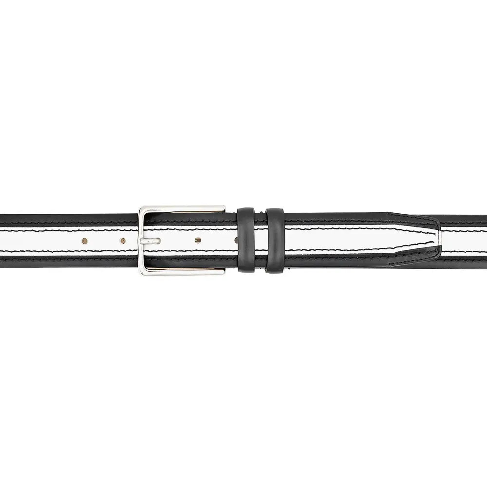 Mezlan AO11670 Black/White Genuine Two-Tone Leather Belt