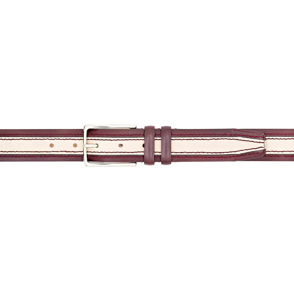 Mezlan AO11670 Red/Bone Genuine Two-Tone Leather Belt