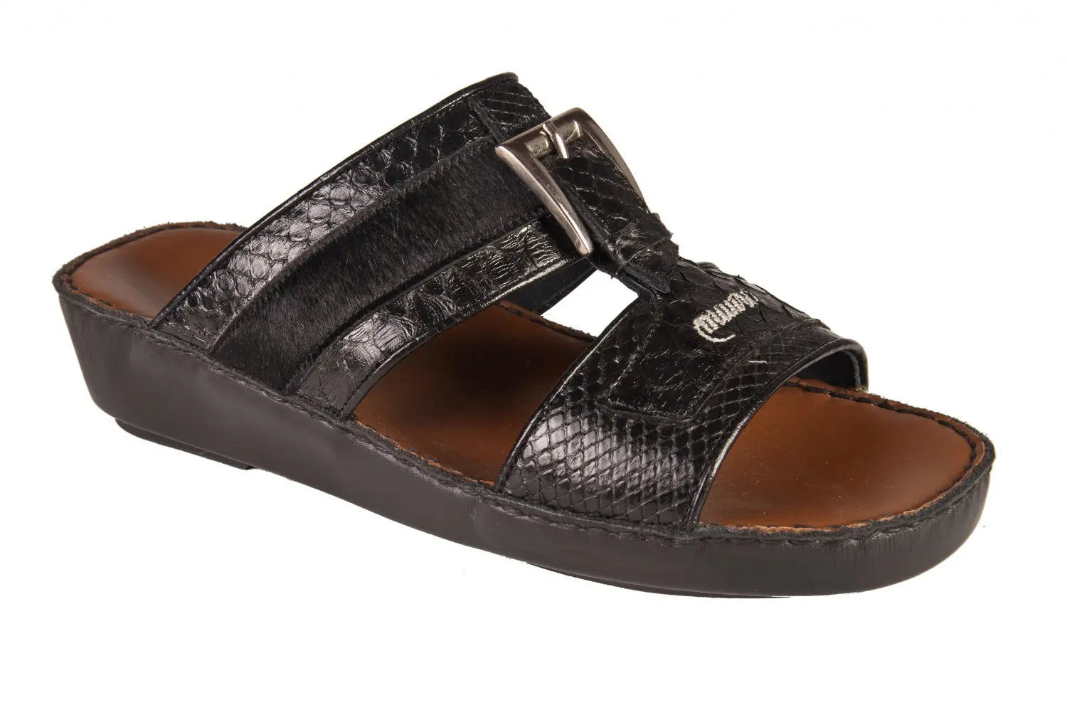Mauri 5143 Black Genuine Python/Pony Sandals