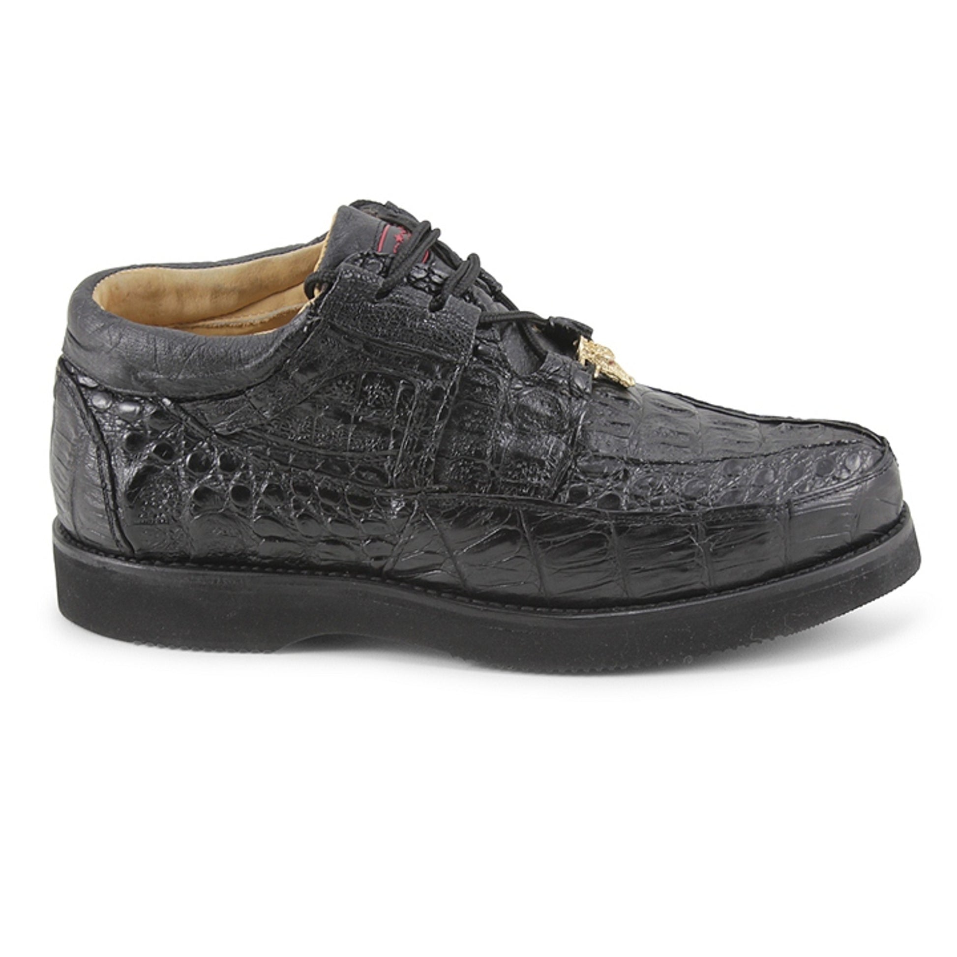 Los Altos ZA060105 Men's Black Genuine Full Caiman Casual Shoes