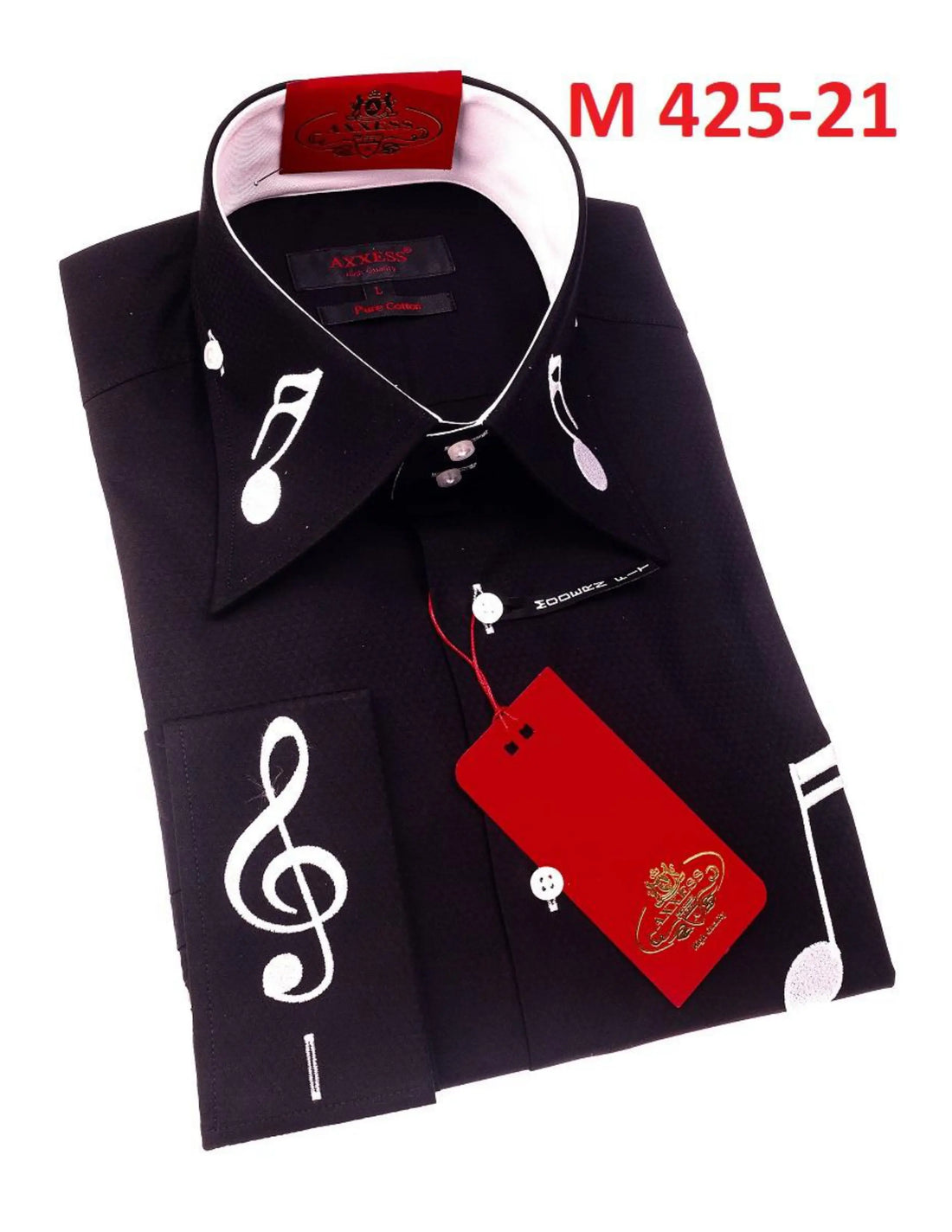 axcess men's dress shirts Axxess High-Collar Black Dress Shirts Spread Collar
