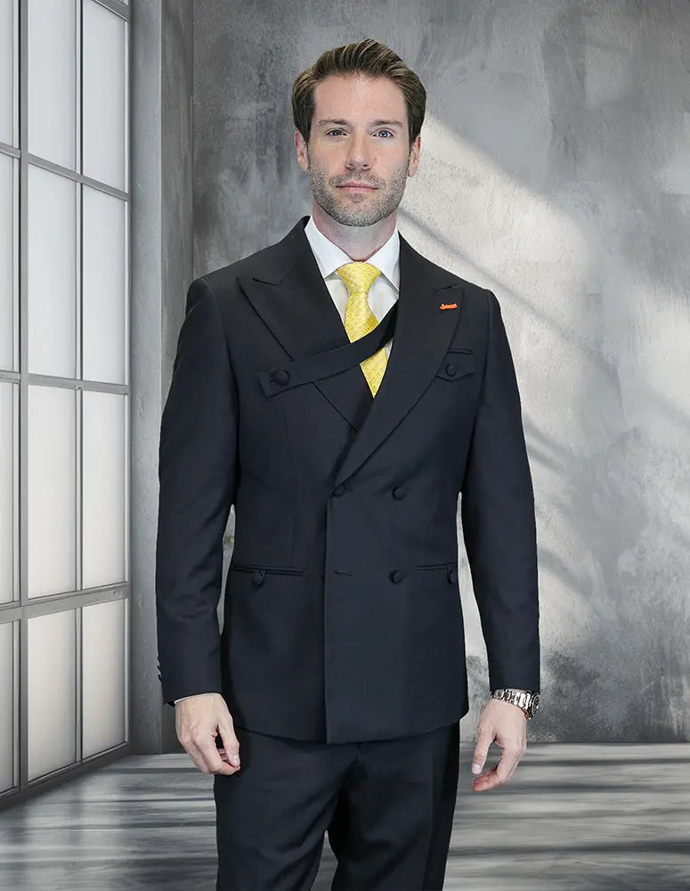 Statement Azone Black Super 200's Italian Wool/Cashmere Suit