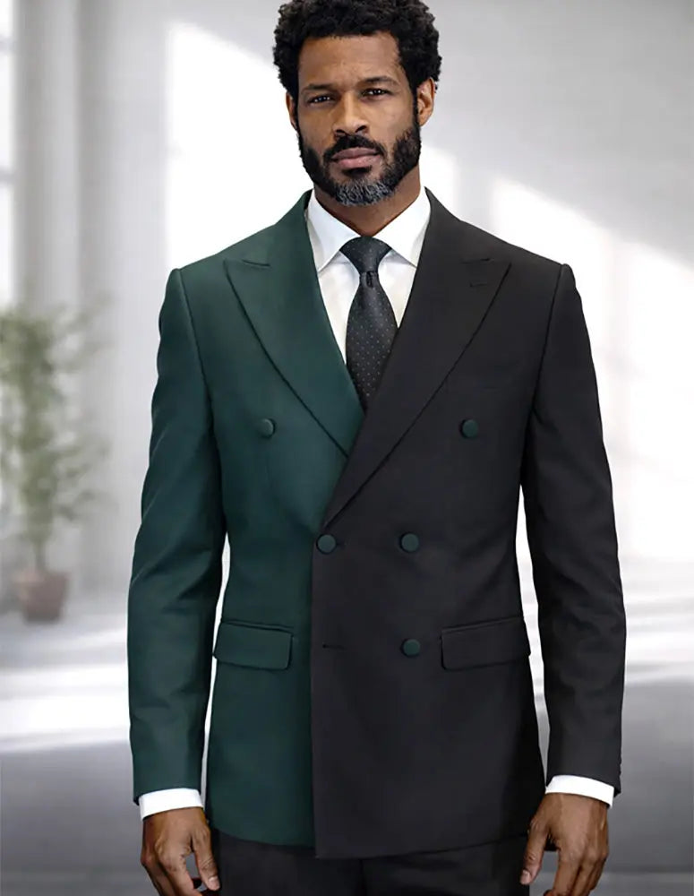 Statement Azul Black/Hunter Super 200's Italian Wool/Cashmere Suit