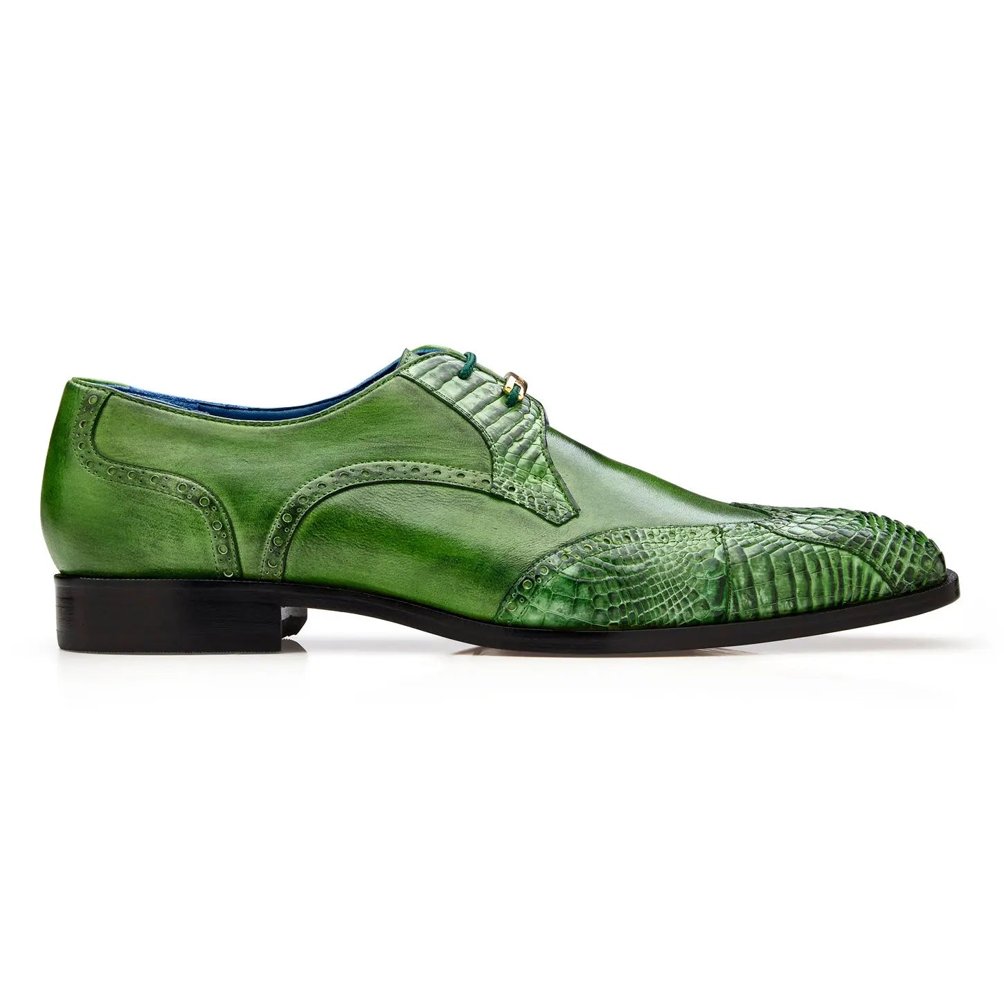Belvedere Antonio R98 Antique Emerald Genuine American Alligator Oxfords