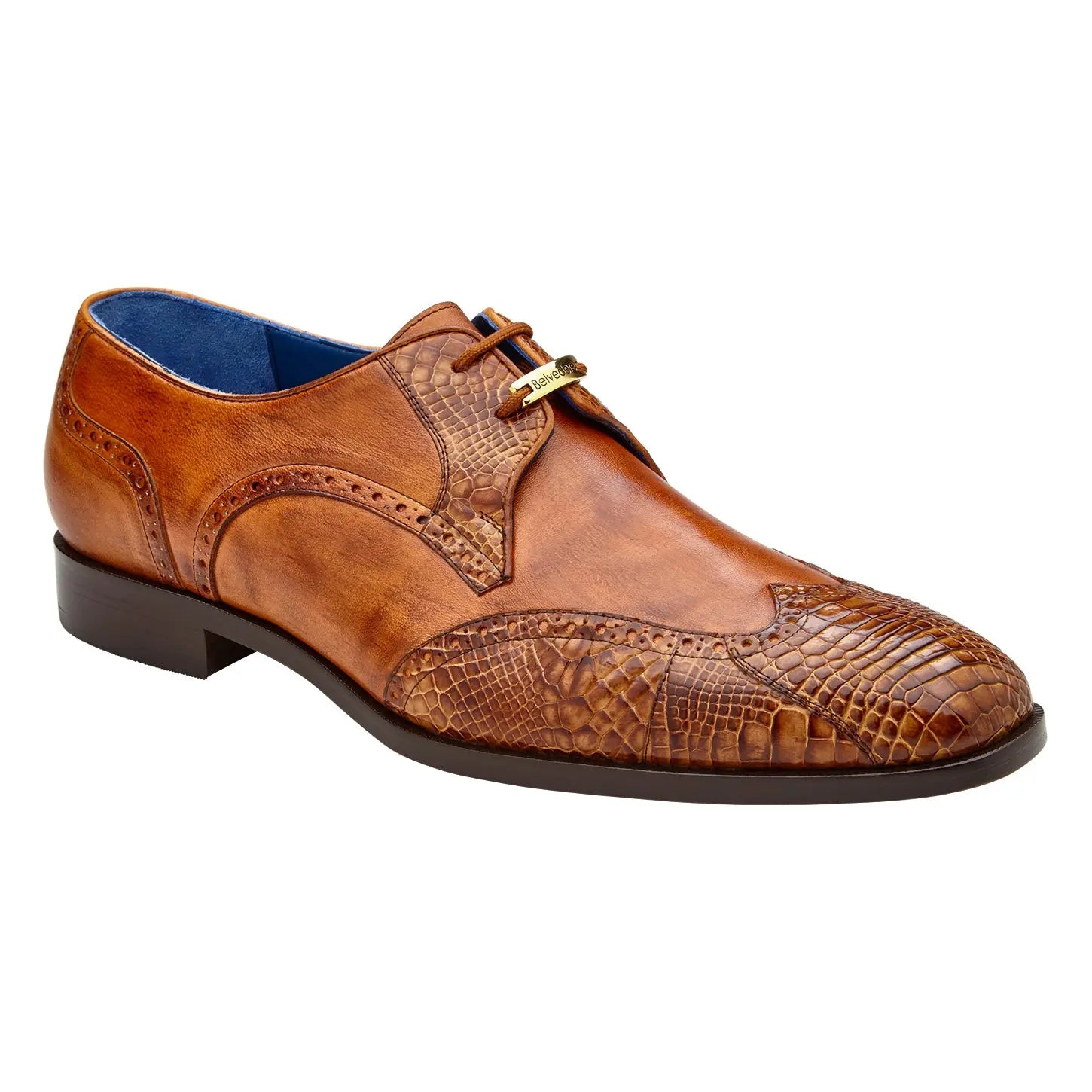 Belvedere Antonio R98 Antique Peanut Genuine American Alligator Oxfords