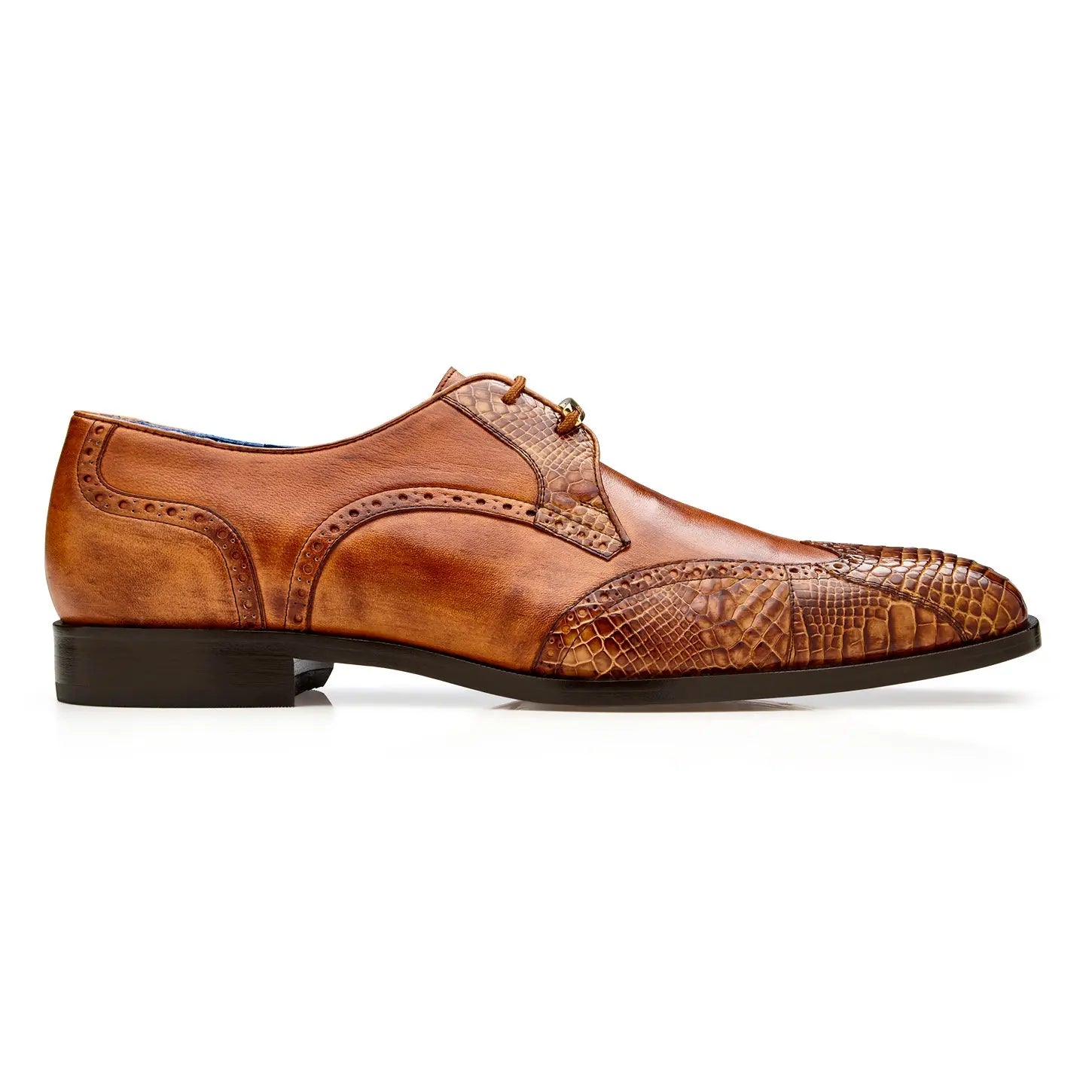 Belvedere Antonio R98 Antique Peanut Genuine American Alligator Oxfords