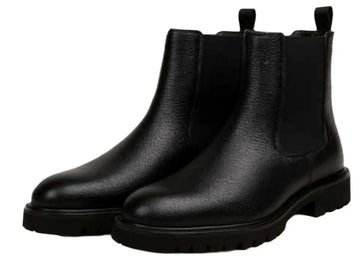 Belvedere Asher Black Genuine Leather Italian Deerskin Boots