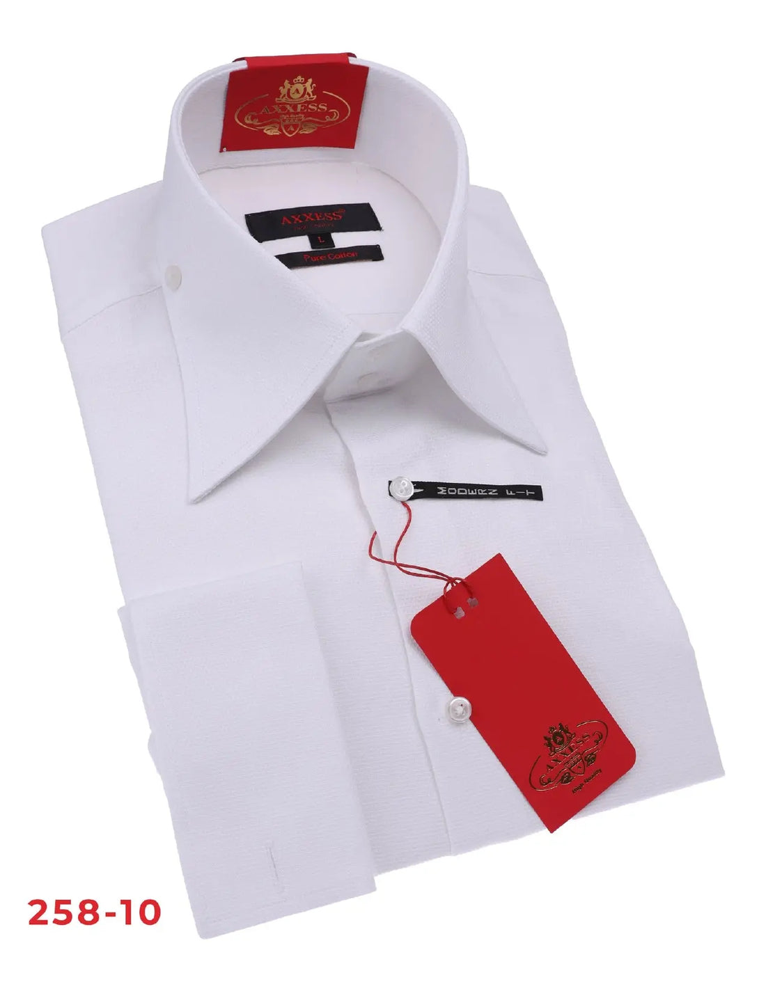 Axxess 258-10 White Cotton Casual Dress Shirt
