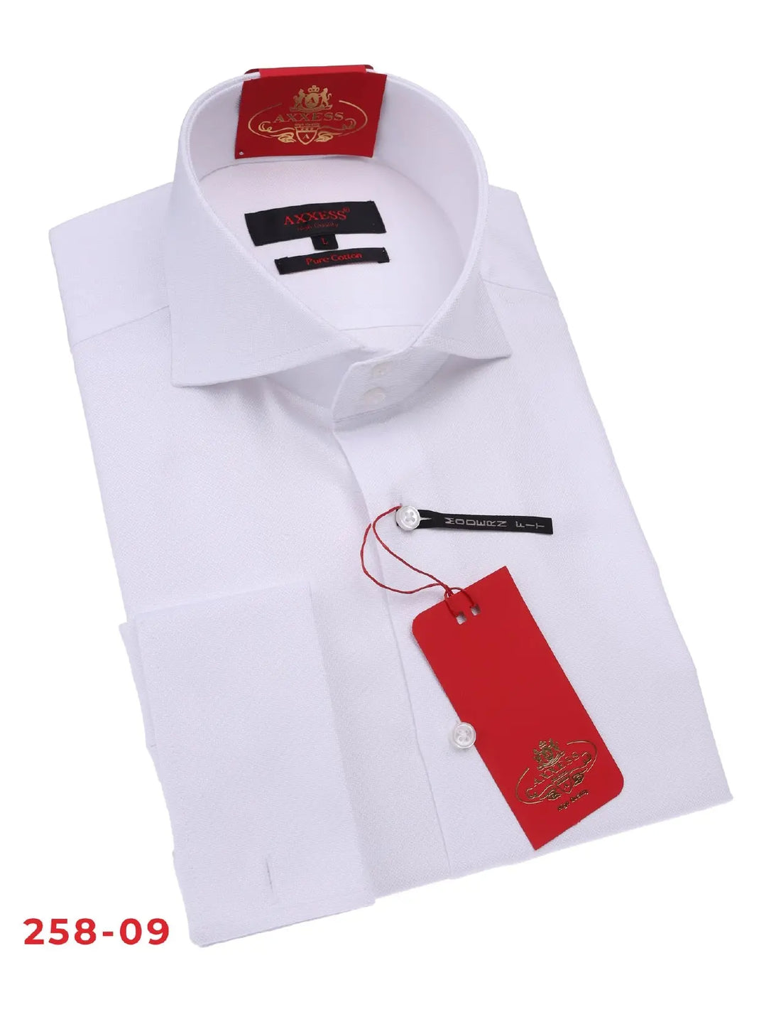 Axxess 258-09 White Cotton Casual Dress Shirt