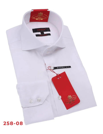 Axxess 258-08 White Cotton Casual Dress Shirt