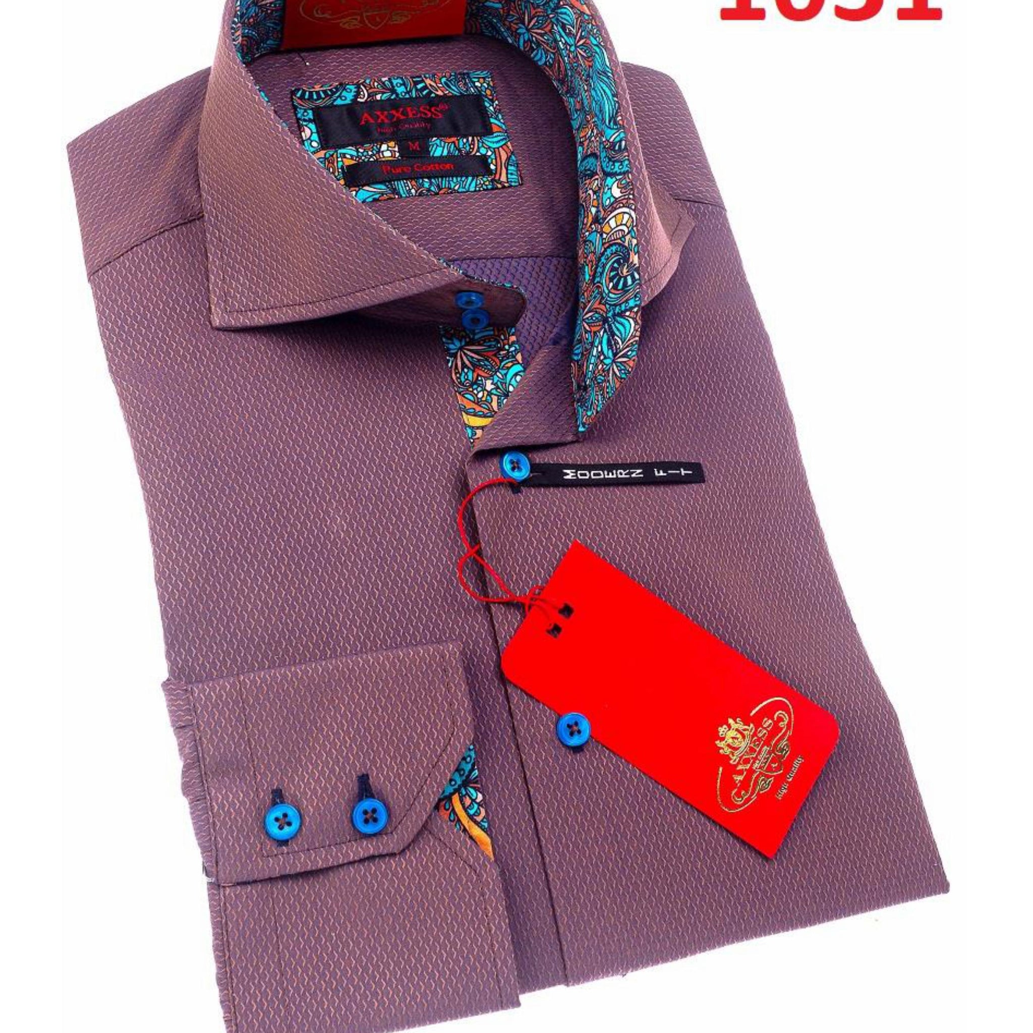 Axxess 1031 Mauve Cotton Casual Dress Shirt