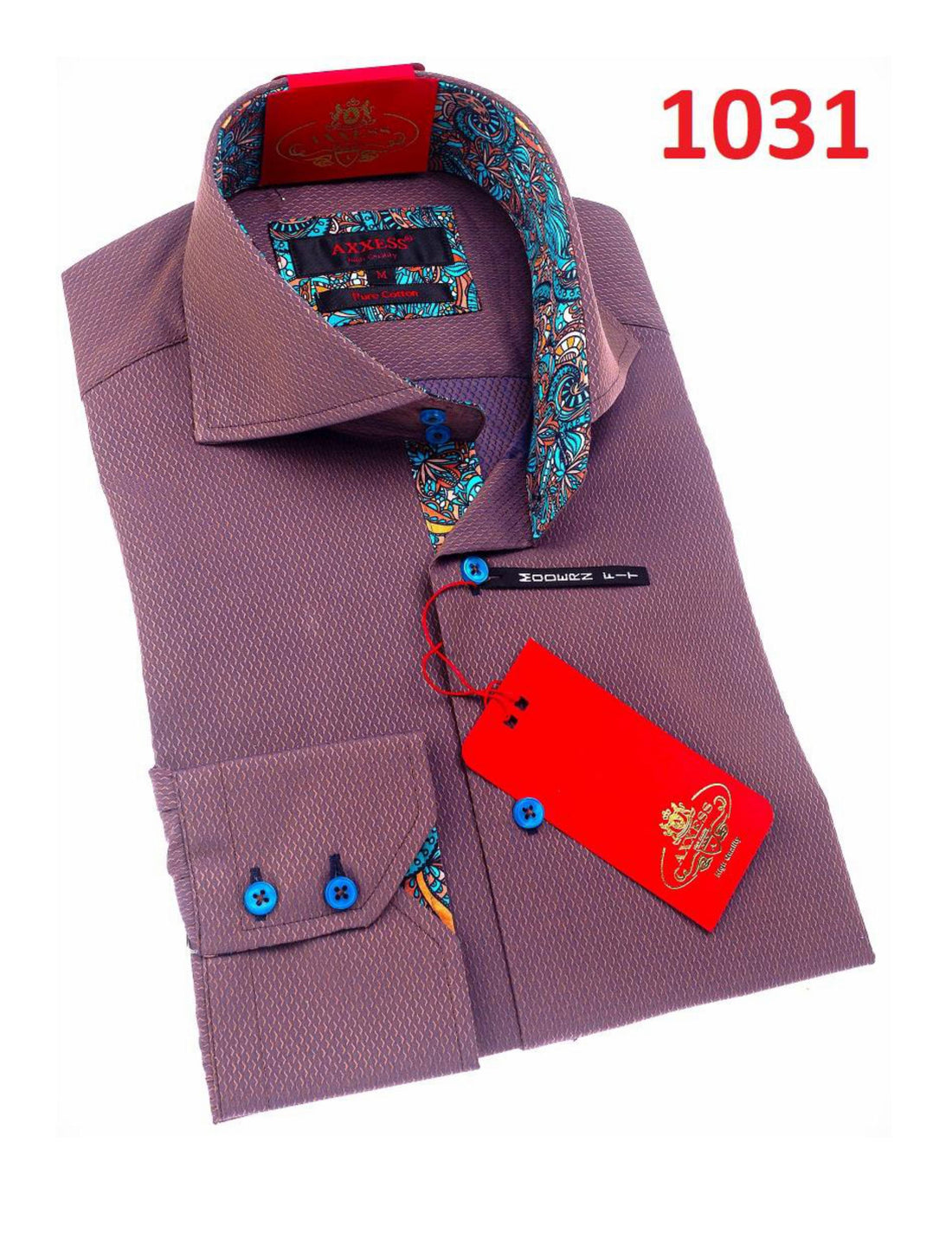 Axxess 1031 Mauve Cotton Casual Dress Shirt