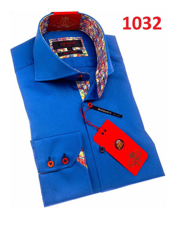 Axxess 1032 Royal Blue Cotton Casual Dress Shirt