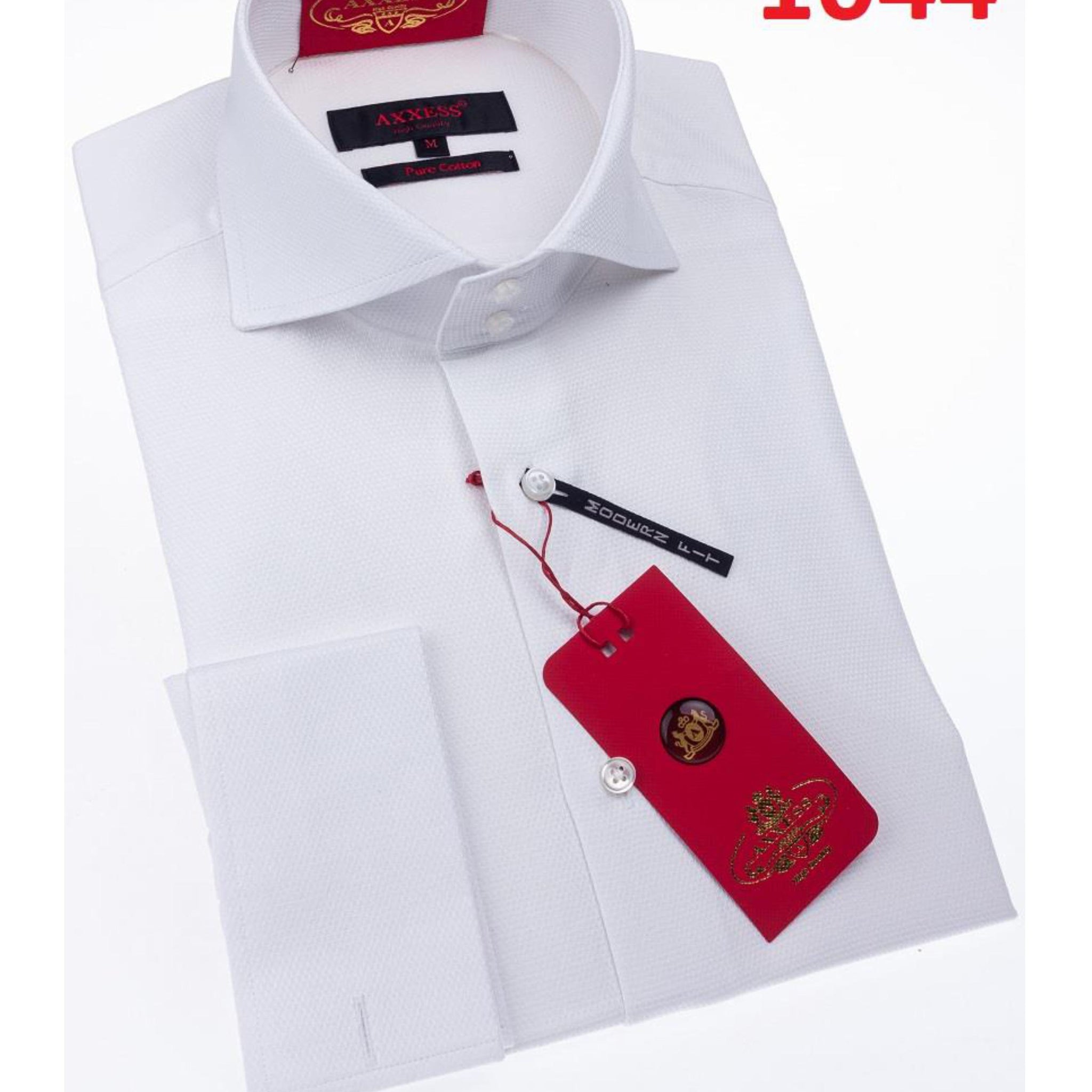 Axxess 1044 White Cotton Casual Dress Shirt