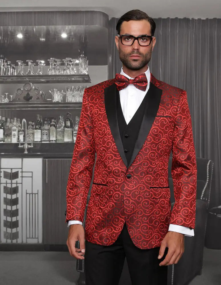 Statement Bellagio Red Vest Tuxedo