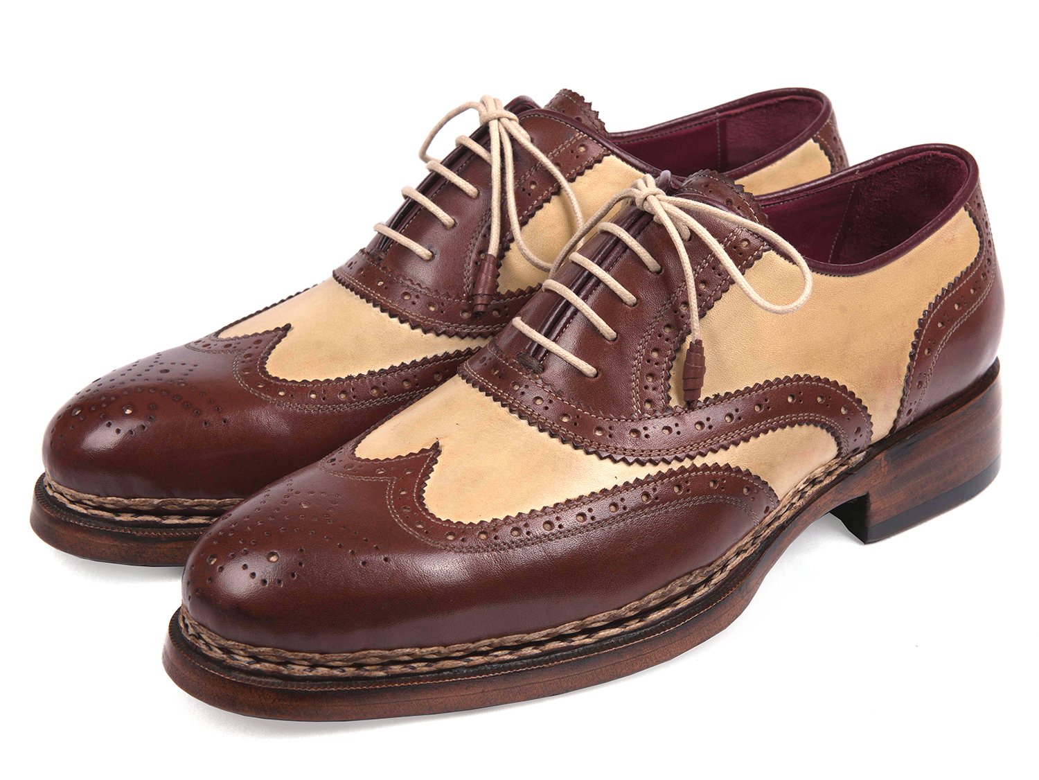 Paul Parkman Triple Leather Sole Goodyear Welted Wingtip Brogues (ID#095BEJ) PAUL PARKMAN