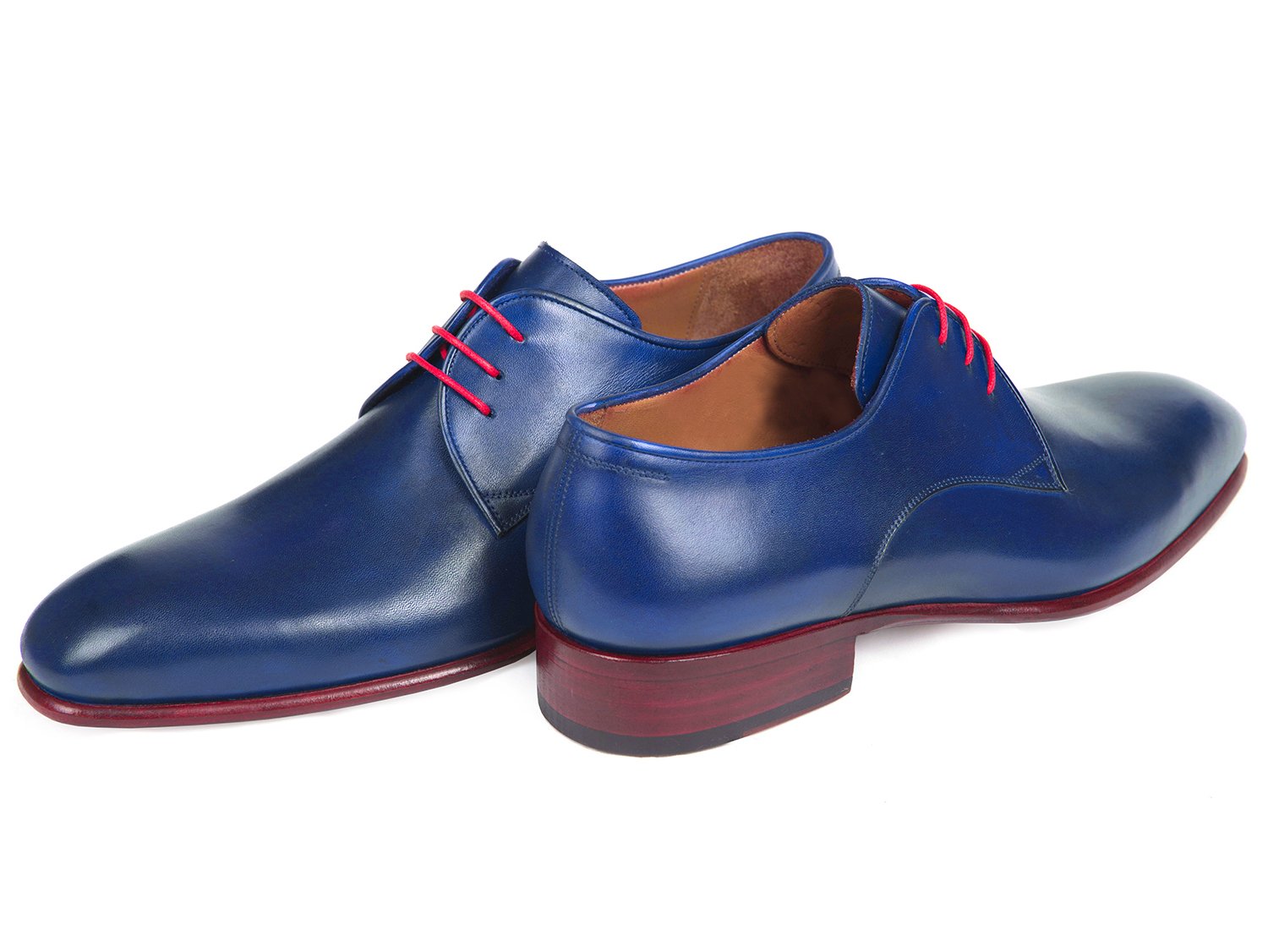 Paul Parkman Blue Hand Painted Derby Shoes (ID#633BLU13) PAUL PARKMAN