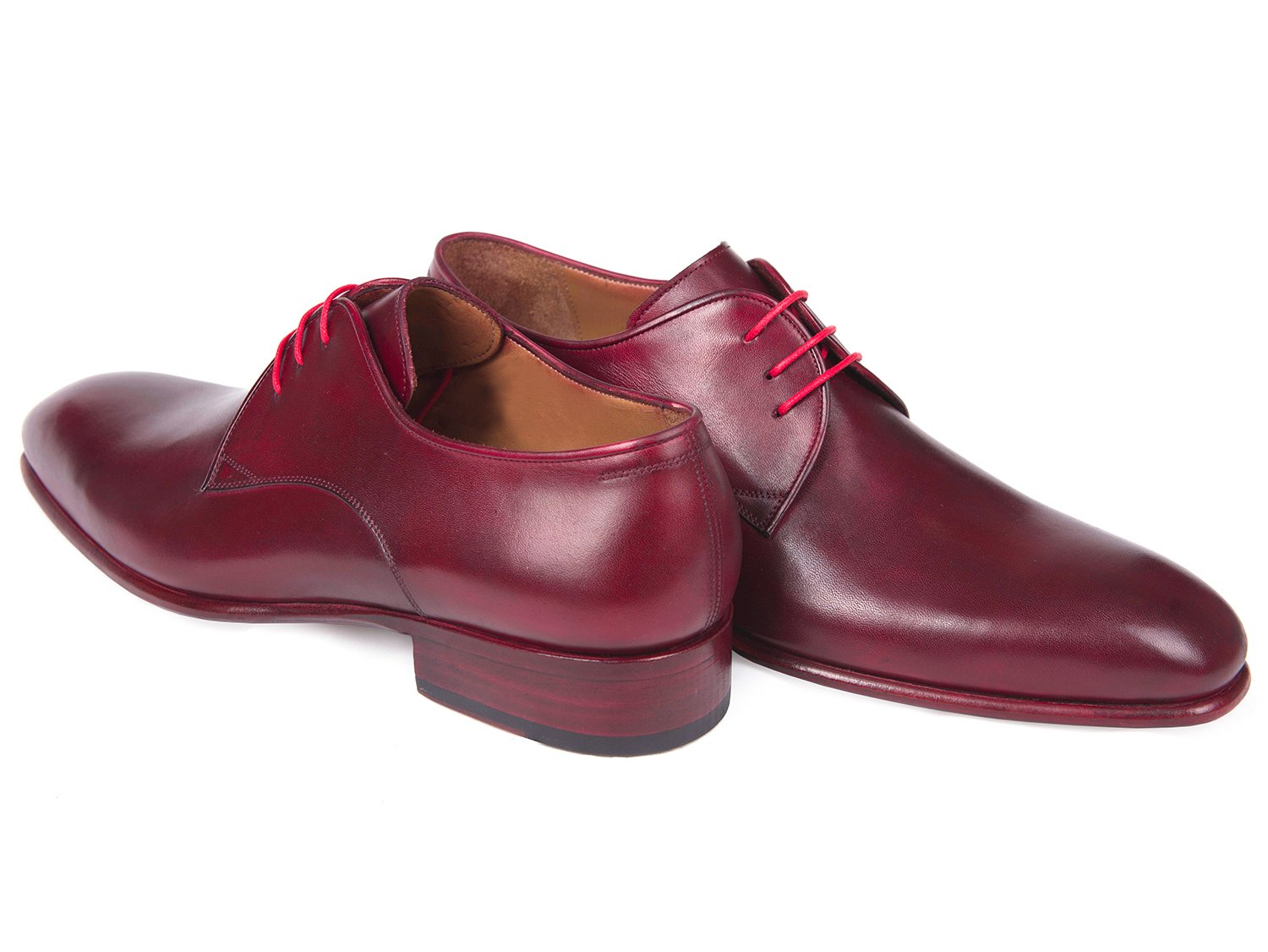 Paul Parkman Burgundy Hand Painted Derby Shoes (ID#633BRD72) PAUL PARKMAN