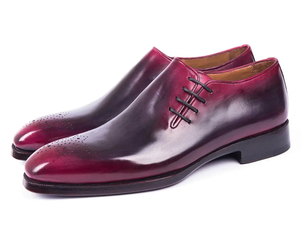 Paul Parkman Men's Purple/Gray Side Lace Oxfords (ID#846F11) PAUL PARKMAN