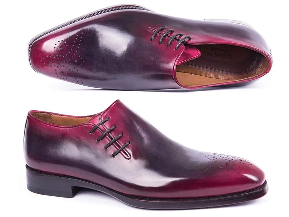 Paul Parkman Men's Purple/Gray Side Lace Oxfords (ID#846F11) PAUL PARKMAN