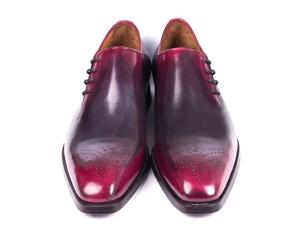 Paul Parkman Men's Purple/Gray Side Lace Oxfords (ID#846F11) PAUL PARKMAN