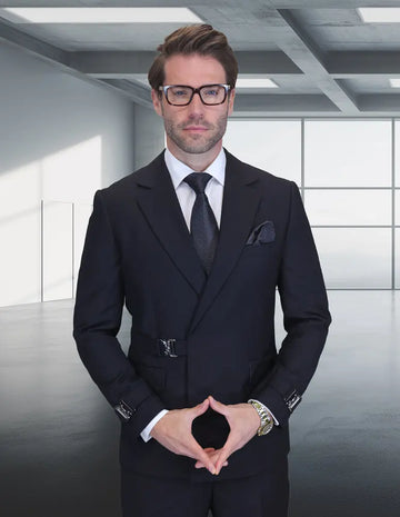 Statement Bolanzo Black Super 200's Italian Wool Suit