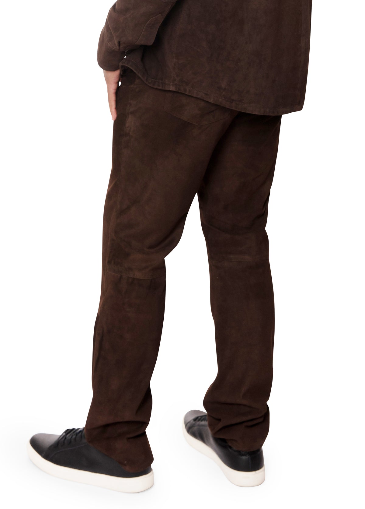 Jakewood 122 Brown Genuine Suede Leather Pants