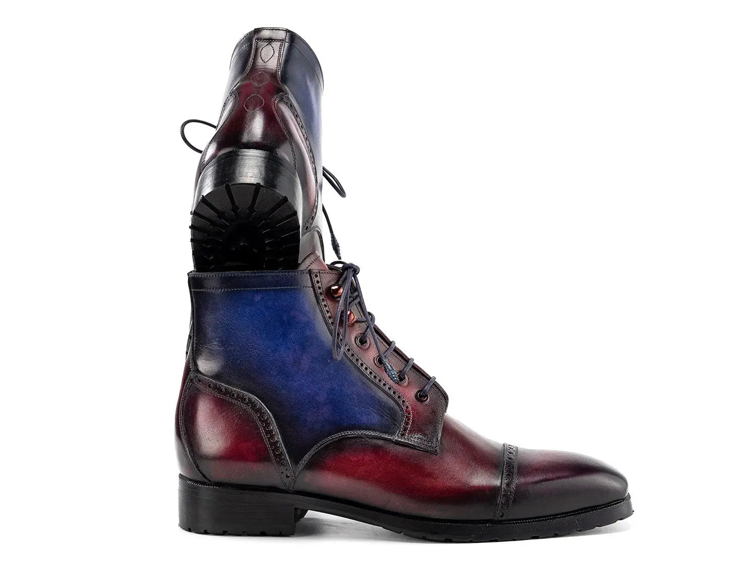 Paul Parkman Men's Multicolor Hand-Painted Genuine Leather Cap Toe Boots (ID#BT9566-MLT) PAUL PARKMAN
