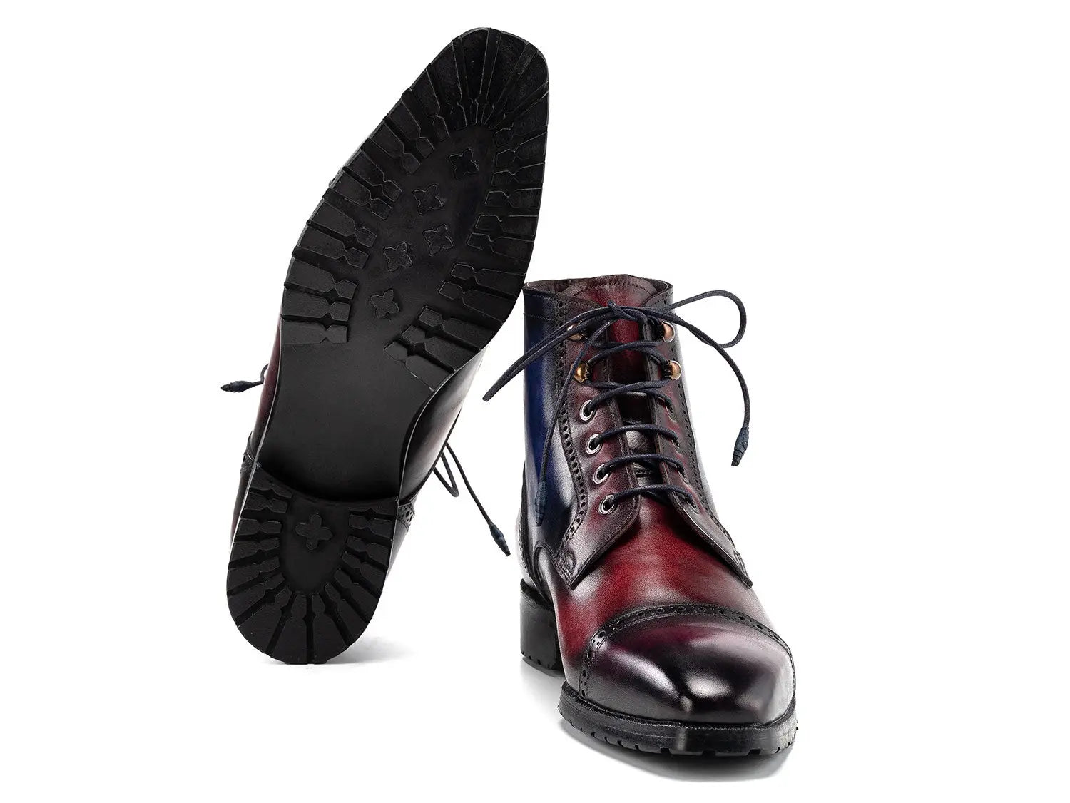 Paul Parkman Men's Multicolor Hand-Painted Genuine Leather Cap Toe Boots (ID#BT9566-MLT) PAUL PARKMAN