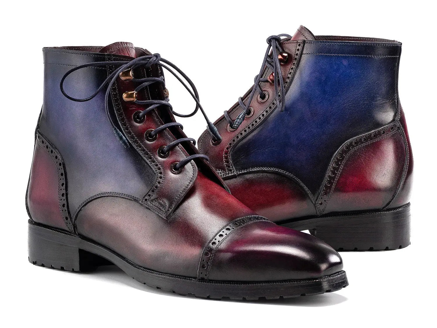 Paul Parkman Men's Multicolor Hand-Painted Genuine Leather Cap Toe Boots (ID#BT9566-MLT) PAUL PARKMAN