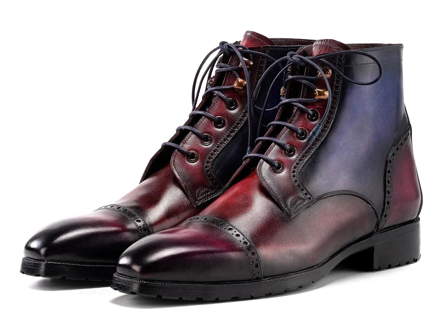 Paul Parkman Men's Multicolor Hand-Painted Genuine Leather Cap Toe Boots (ID#BT9566-MLT) PAUL PARKMAN