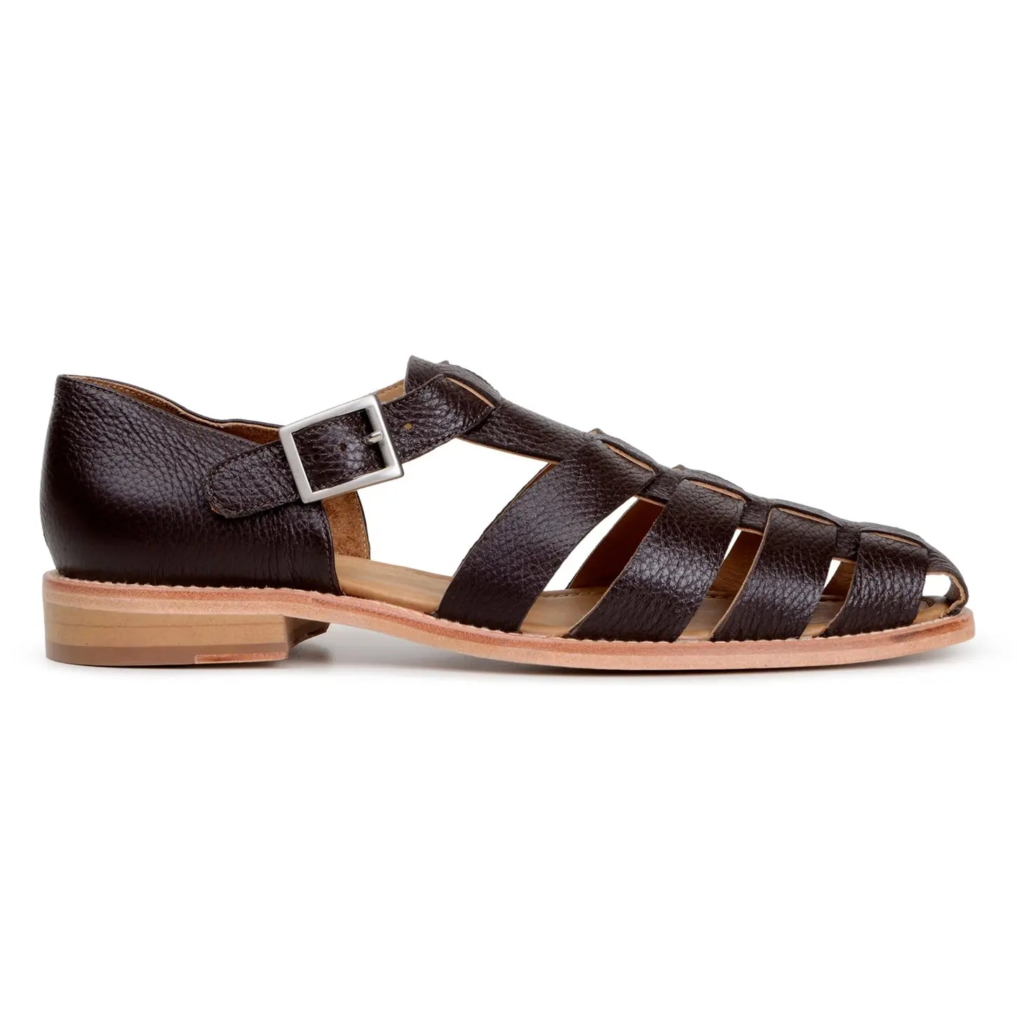 Belvedere Elio Brown Genuine Leather Italian Deerskin Sandals
