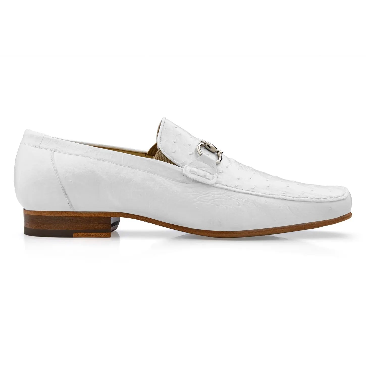 Belvedere Bartolo 1026OB White Genuine Ostrich Loafers