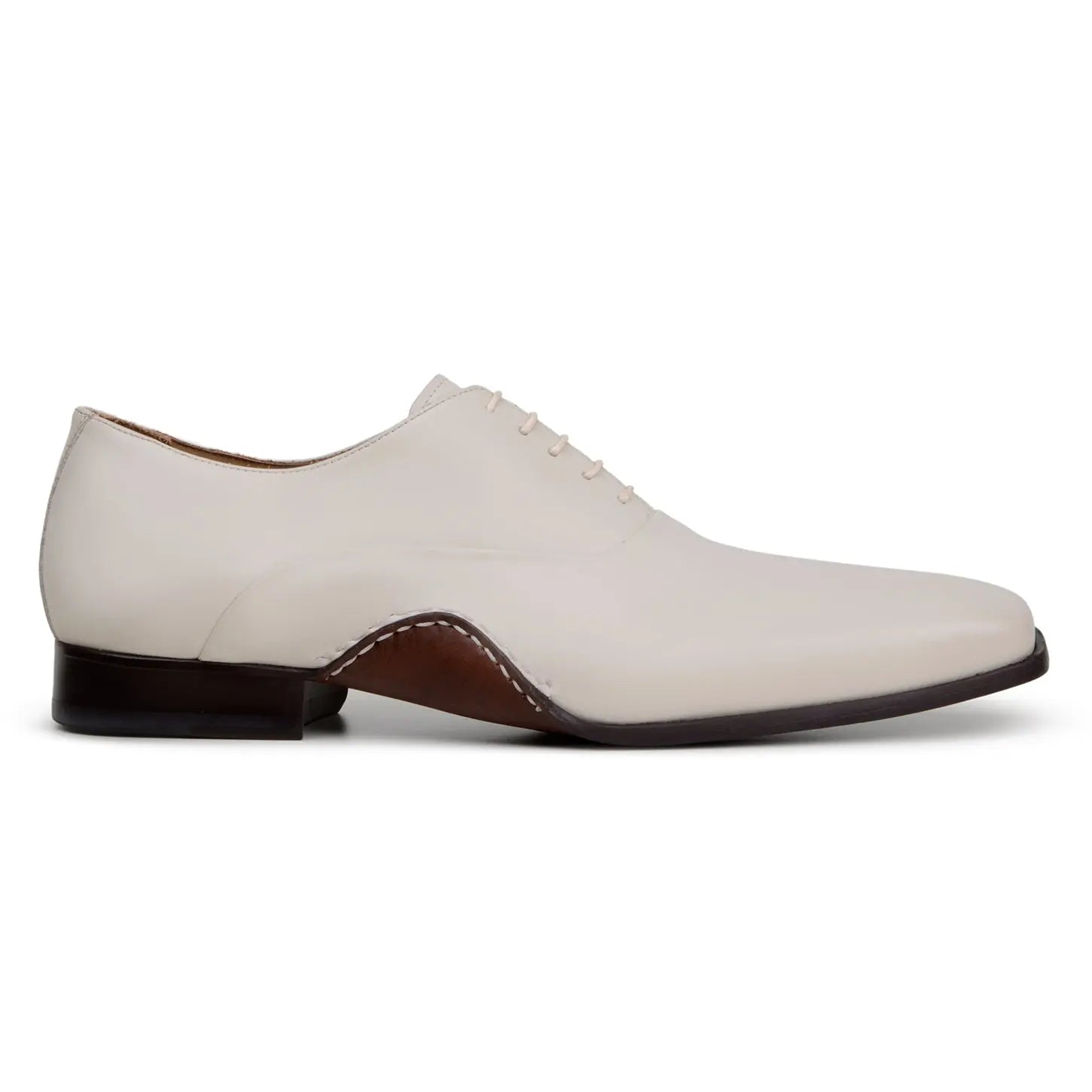 Belvedere Bianca Light Bone Genuine Leather Italian Calf Oxfords