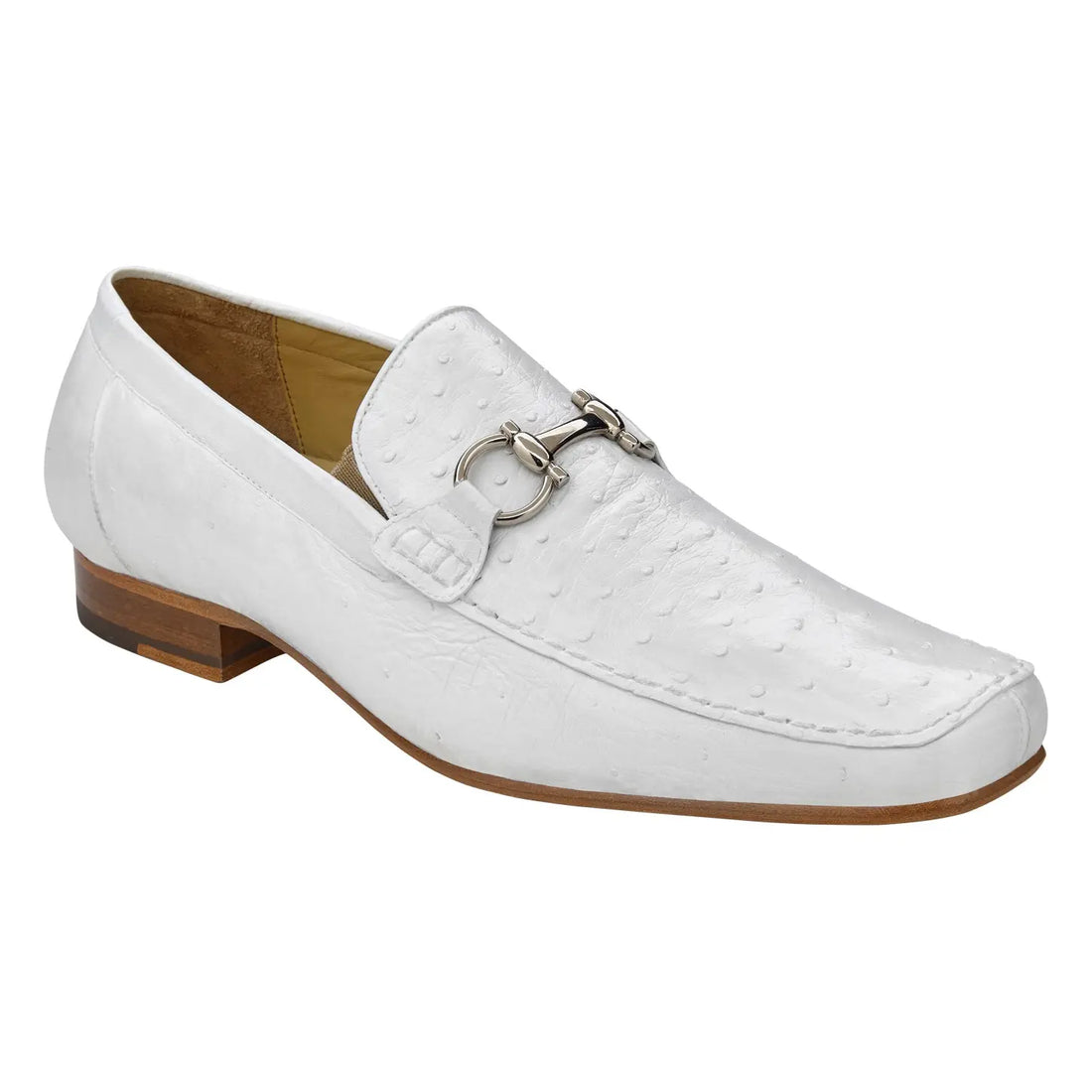 Belvedere Bartolo 1026OB White Genuine Ostrich Loafers